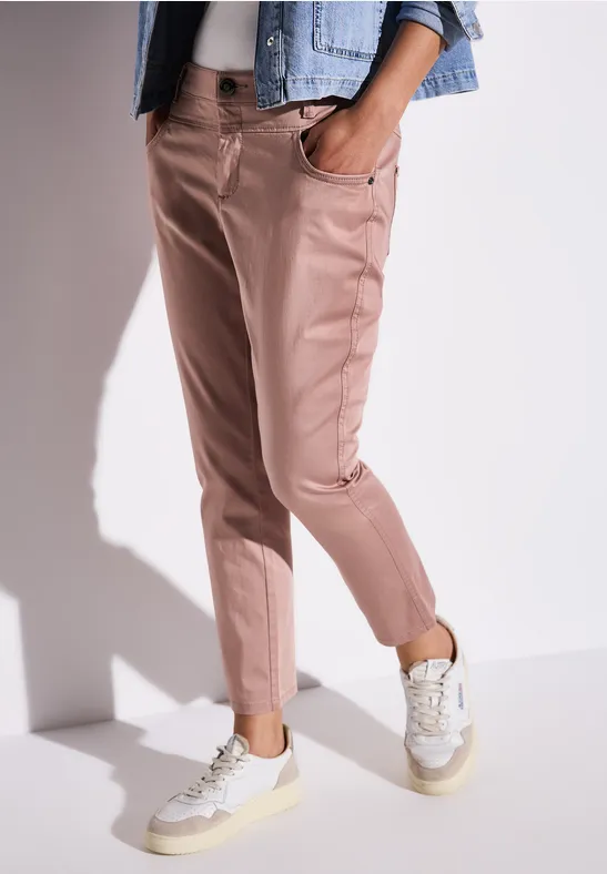 Street One Frauen 7/8-Satinhose in Rosa, Gr: 32