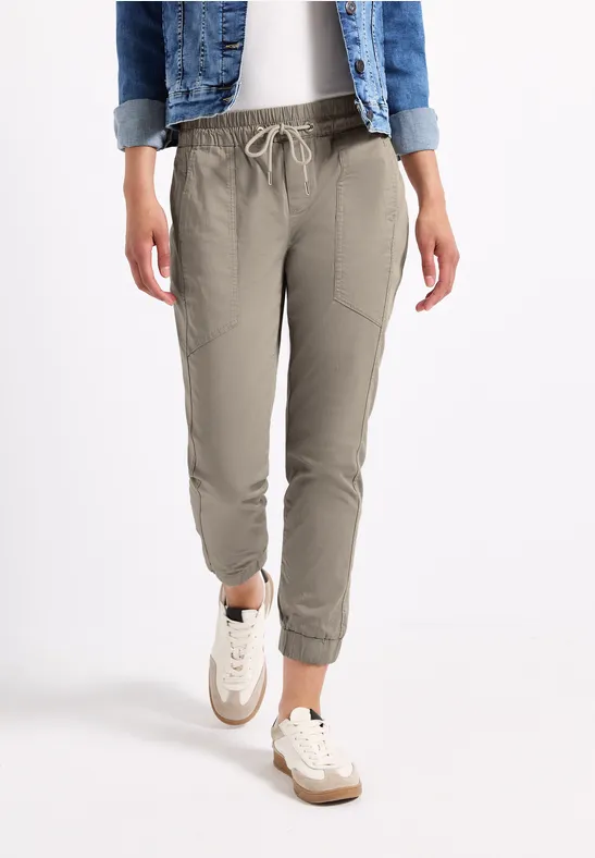 Street One Frauen Hose im Loose Fit in Beige, Gr: 42