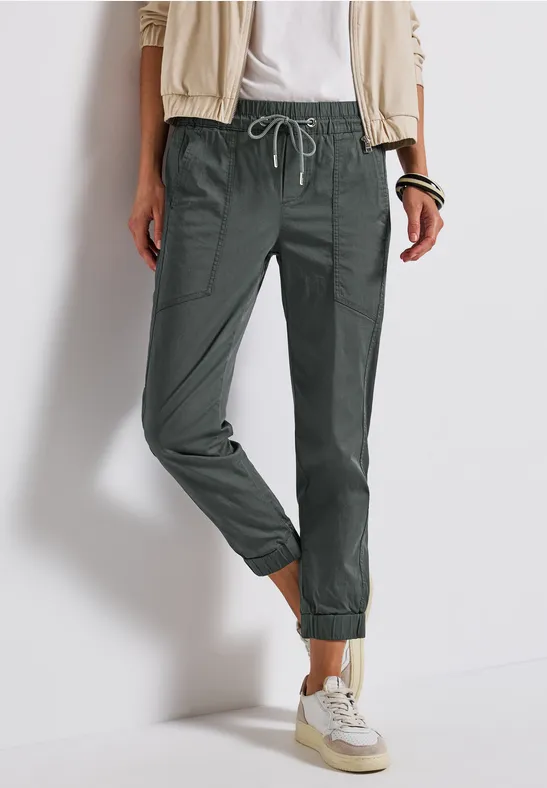 Street One Frauen Hose im Loose Fit in Grün, Gr: 46