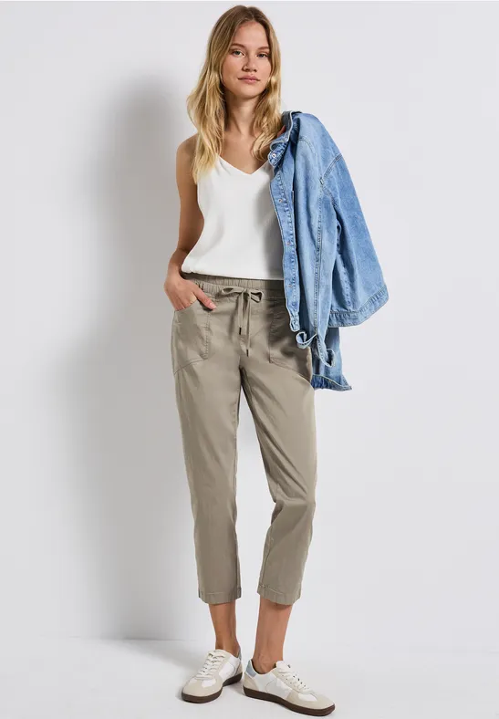 Street One Frauen Hose im Loose Fit in Grau, Gr: 44