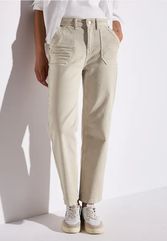 Thumbnail - Street One Frauen Straight Leg Jeans in Beige, Gr: 31