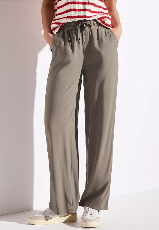 Thumbnail - Street One Frauen Wide Leg Hose in Braun, Gr: 34