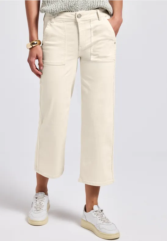 Thumbnail - Street One Frauen Wide Leg Jeans in Beige, Gr: 28