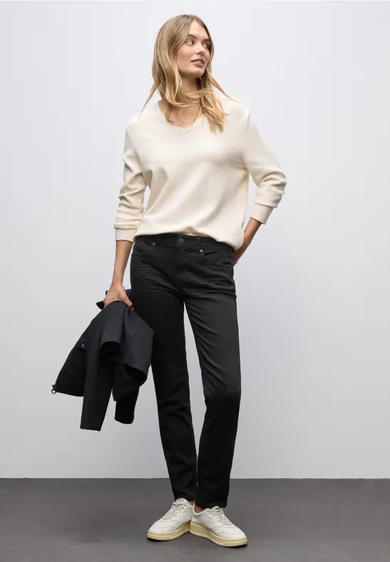 Thumbnail - Street One Frauen Casual Fit Jeans in Schwarz, Gr: 30