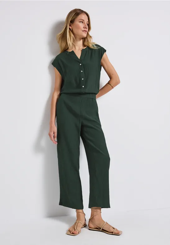 Thumbnail - Street One Frauen Jumpsuit mit Struktur in Grün, Gr: 38