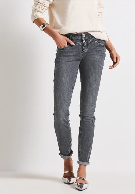 Thumbnail - Street One Frauen Slim Fit Jeans in Grau, Gr: 32