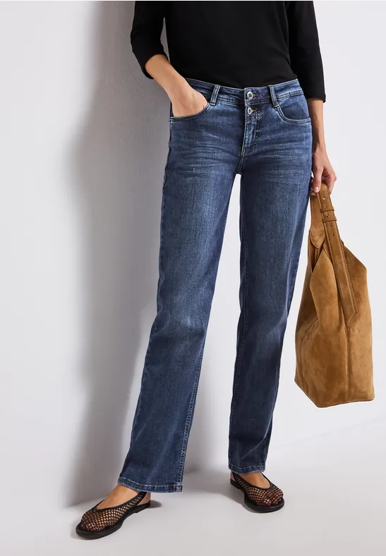 Thumbnail - Street One Frauen Straight Leg Jeans in Blau, Gr: 32