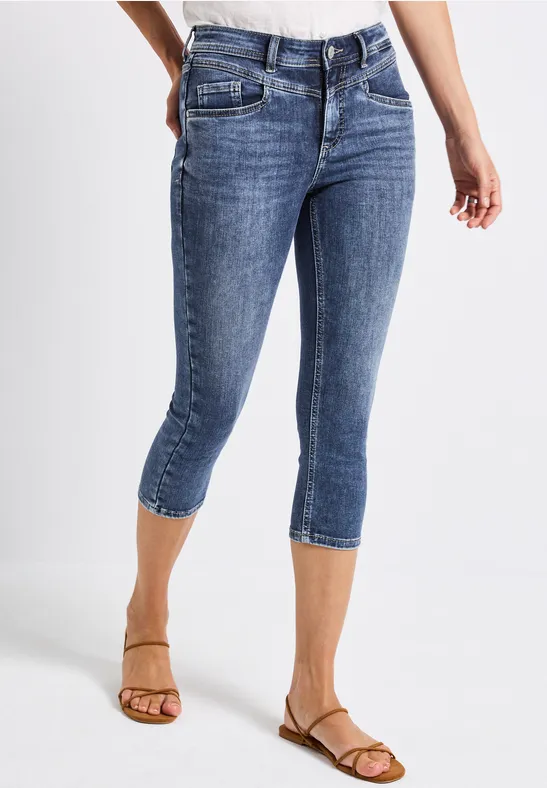 Thumbnail - Street One Frauen Slim Fit 3/4-Jeans in Blau, Gr: 27