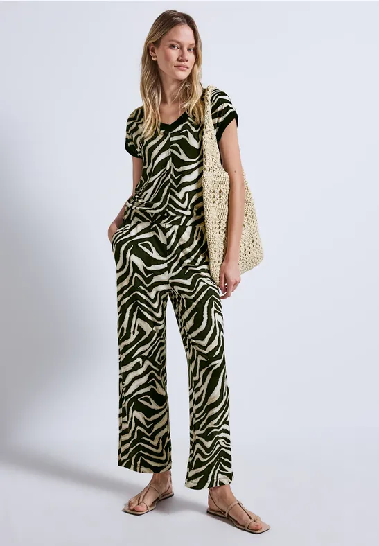 Thumbnail - Street One Frauen Gemusterter Jumpsuit in Grün, Gr: 38