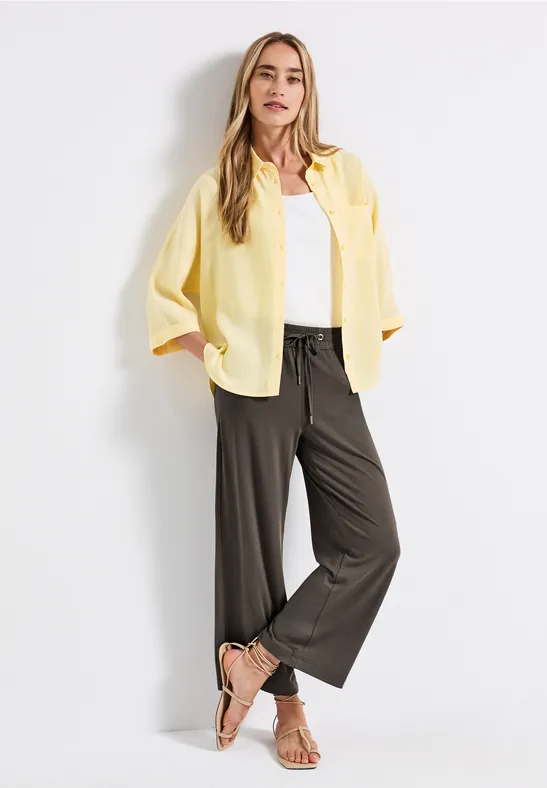 Thumbnail - Street One Frauen Wide Leg Hose mit Jogg Bund in Braun, Gr: 42
