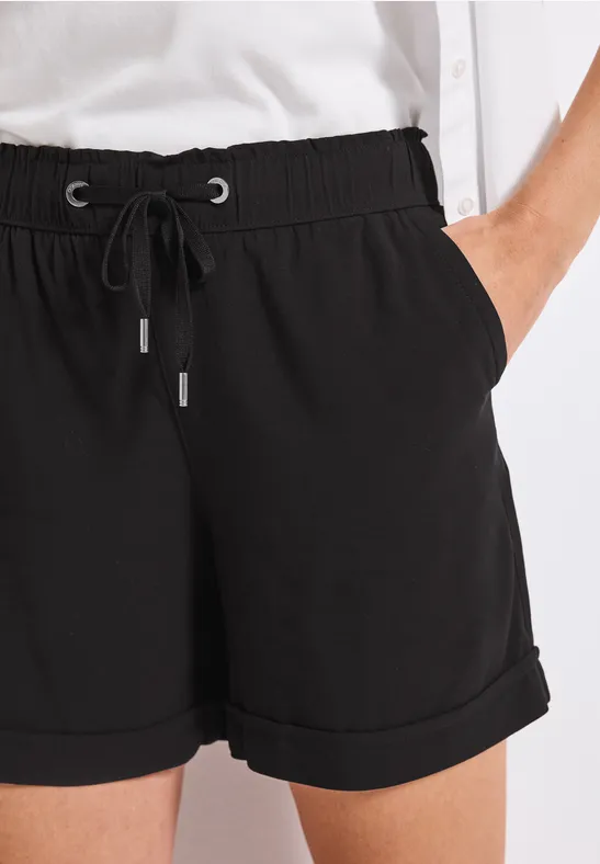Thumbnail - Street One Frauen Paperbag Shorts in Schwarz, Gr: 34