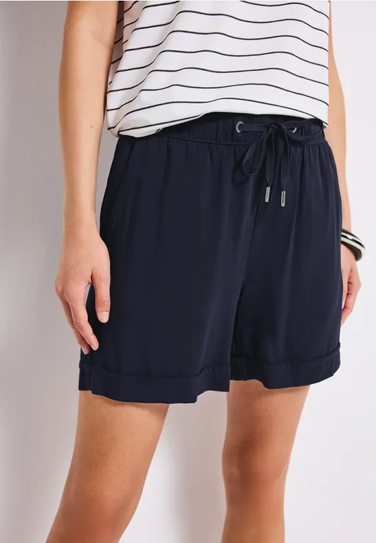 Thumbnail - Street One Frauen Paperbag Shorts in Blau, Gr: 34