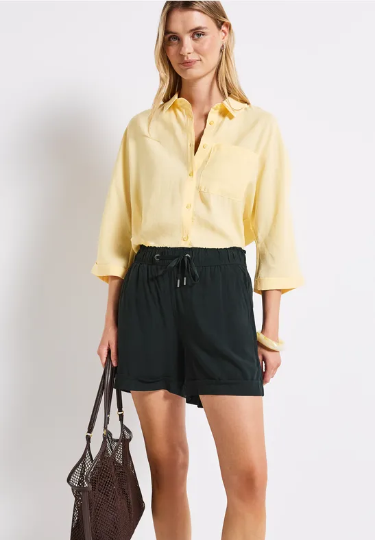 Street One Frauen Paperbag Shorts in Grün, Gr: 36