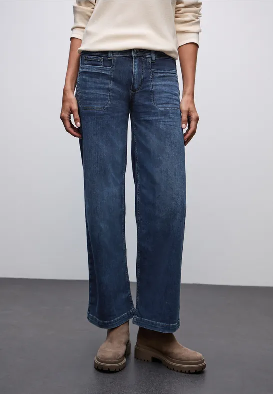Thumbnail - Street One Frauen Wide Leg Jeans in Blau, Gr: 30