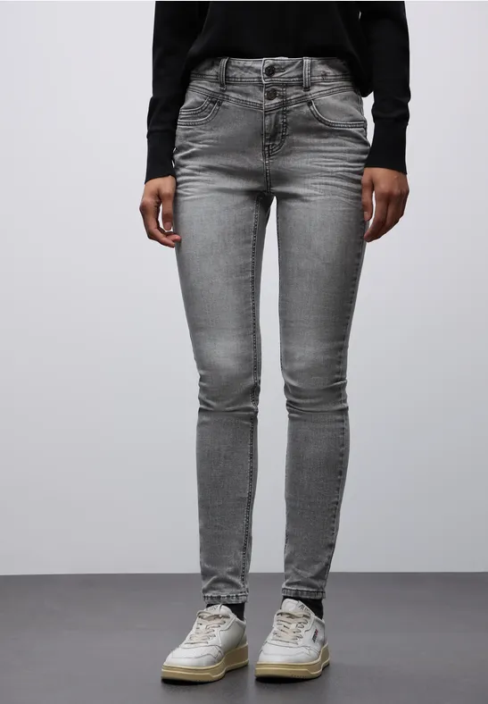 Thumbnail - Street One Frauen Slim Fit Jeans in Grau, Gr: 27