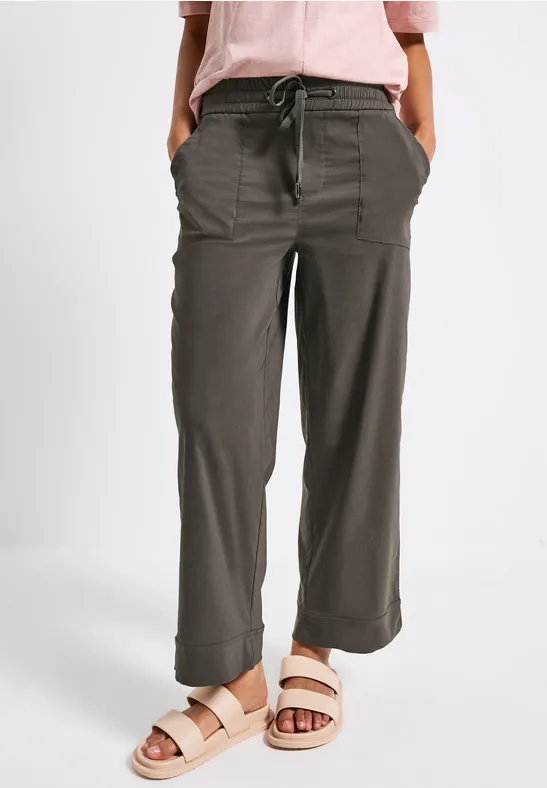 Thumbnail - Street One Frauen Casual Fit Hose mit Turn-Up in Braun, Gr: 46