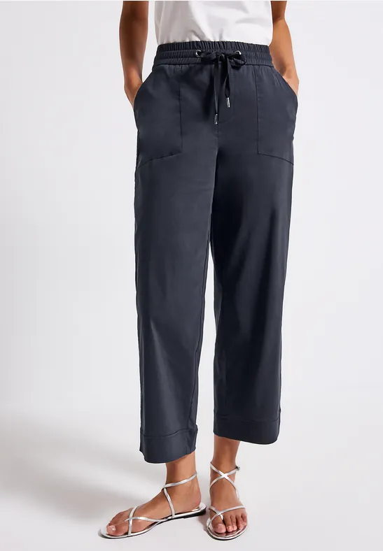 Thumbnail - Street One Frauen Casual Fit Hose mit Turn-Up in Blau, Gr: 46