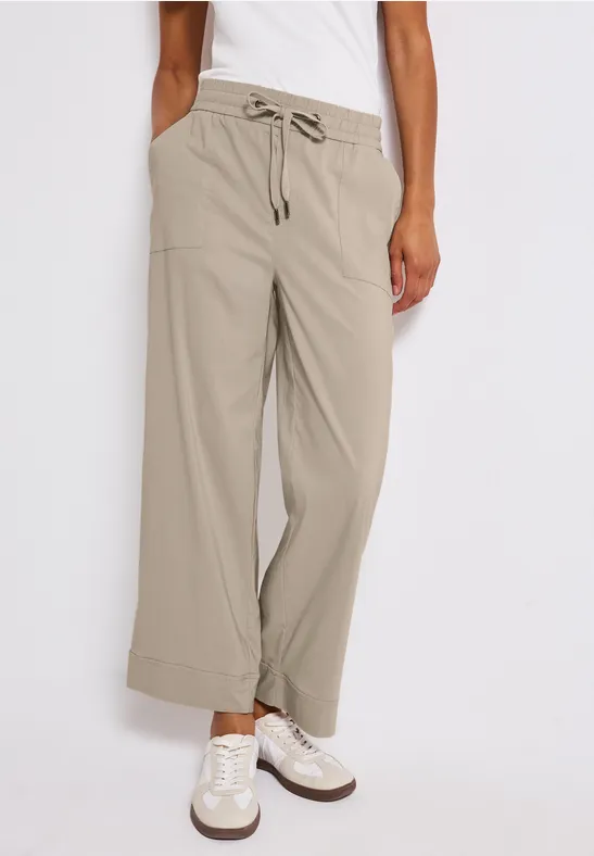 Thumbnail - Street One Frauen Casual Fit Hose mit Turn-Up in Beige, Gr: 44