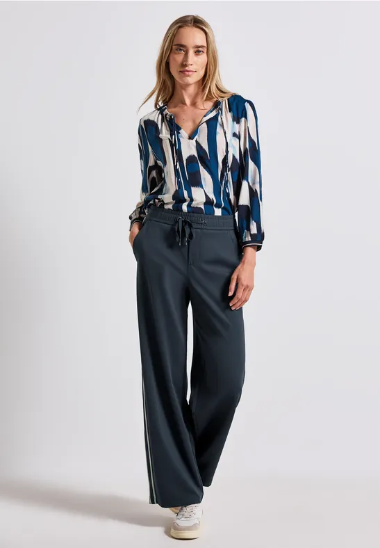 Thumbnail - Street One Frauen Hose mit Gallonstreifen in Blau, Gr: 36