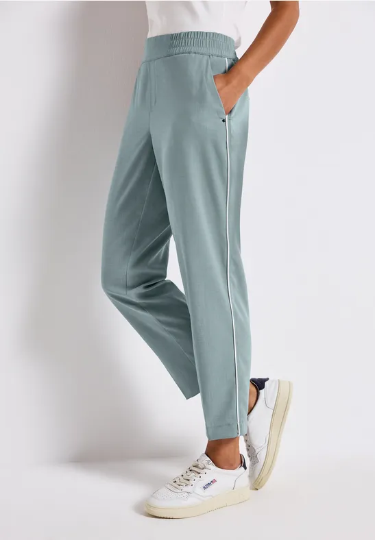 Street One Frauen Hose mit Gallonstreifen in Blau, Gr: 46