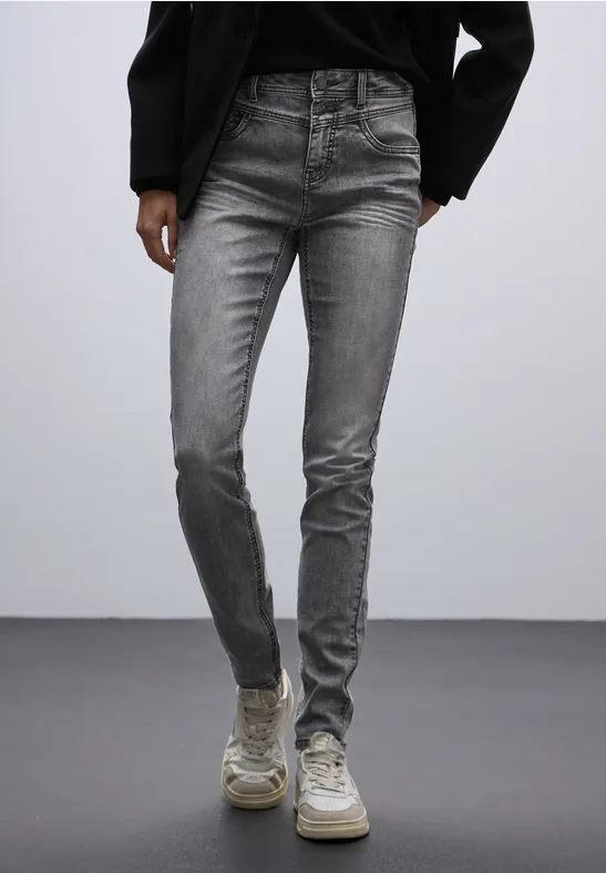 Thumbnail - Street One Frauen Slim Fit Jeans in Grau, Gr: 28