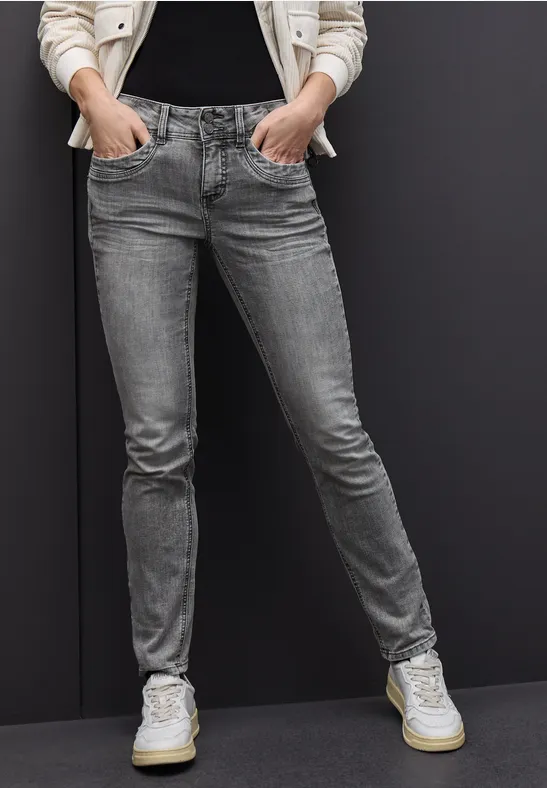 Thumbnail - Street One Frauen Casual Fit Jeans in Grau, Gr: 30