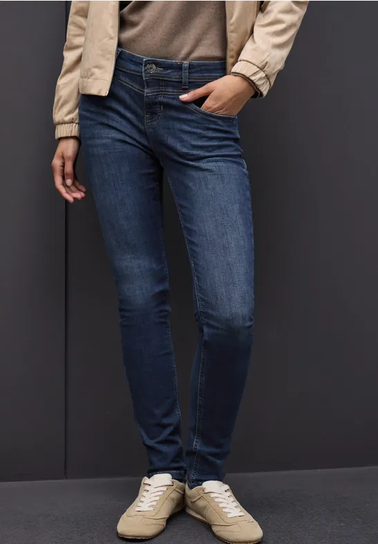 Thumbnail - Street One Frauen Slim Fit Jeans in Blau, Gr: 28