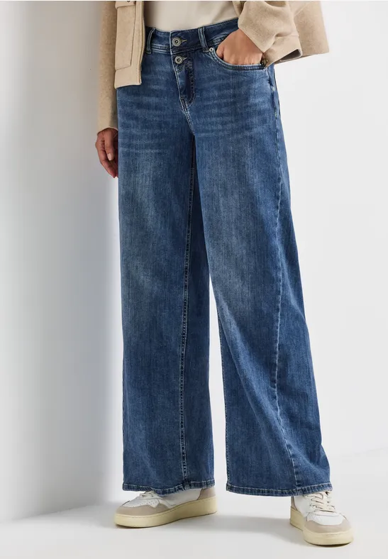 Thumbnail - Street One Frauen Wide Leg Jeans in Blau, Gr: 32