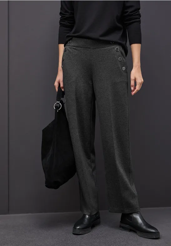 Thumbnail - Street One Frauen Straight Leg Hose in Schwarz, Gr: 44