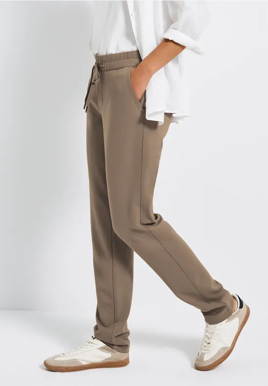 Street One Frauen Loose Fit Hose in Braun, Gr: 36