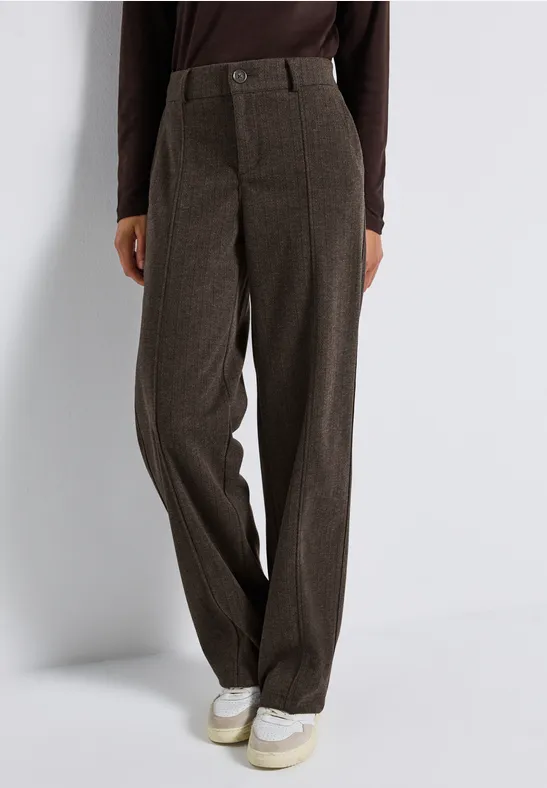 Thumbnail - Street One Frauen Straight Leg Hose in Braun, Gr: 46