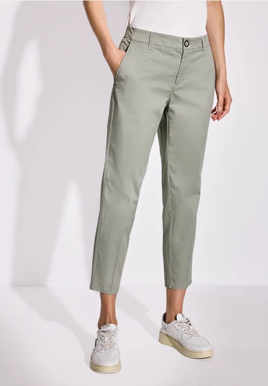 Street One Frauen Softe Twill Chino in Grün, Gr: 46