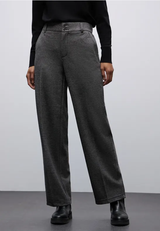 Thumbnail - Street One Frauen Straight Leg Hose in Schwarz, Gr: 34