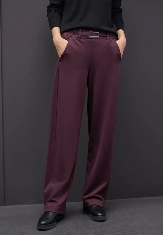 Thumbnail - Street One Frauen Straight Leg Hose mit Detail in Rot, Gr: 40