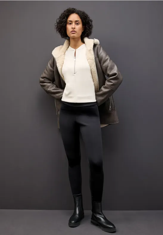 Street One Frauen Thermo Leggings in Schwarz, Gr: 44