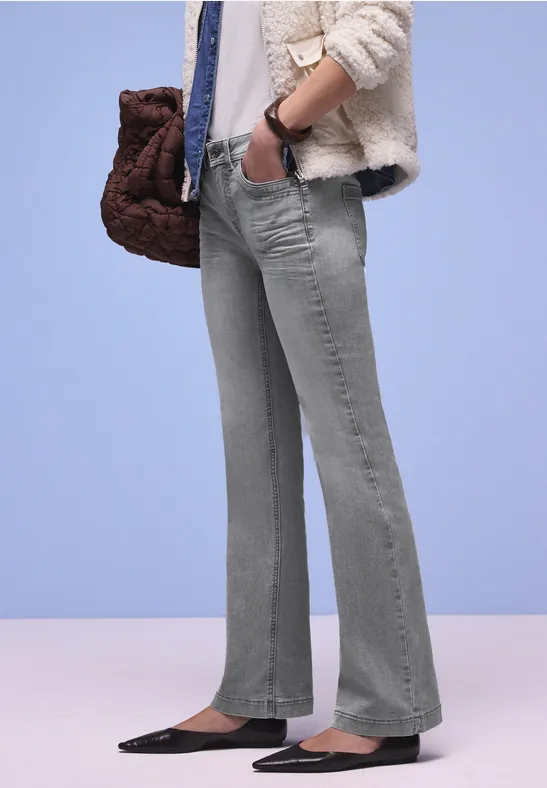 Thumbnail - Street One Frauen Bootcut Jeans in Grau, Gr: 32