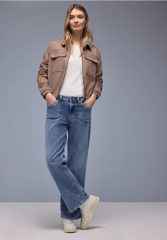 Thumbnail - Street One Frauen Wide Leg Jeans in Blau, Gr: 29