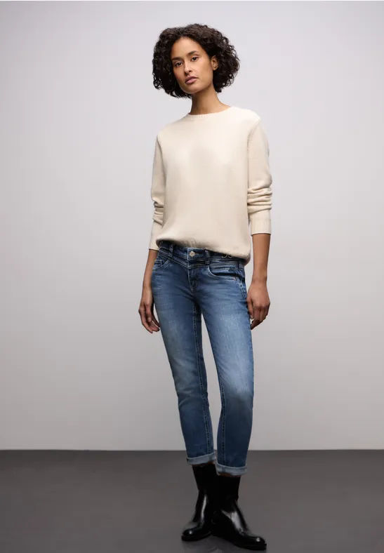 Street One Frauen Casual Fit Jeans in Blau, Gr: 36