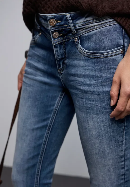 Thumbnail - Street One Frauen Slim Leg Jeans in Blau, Gr: 25