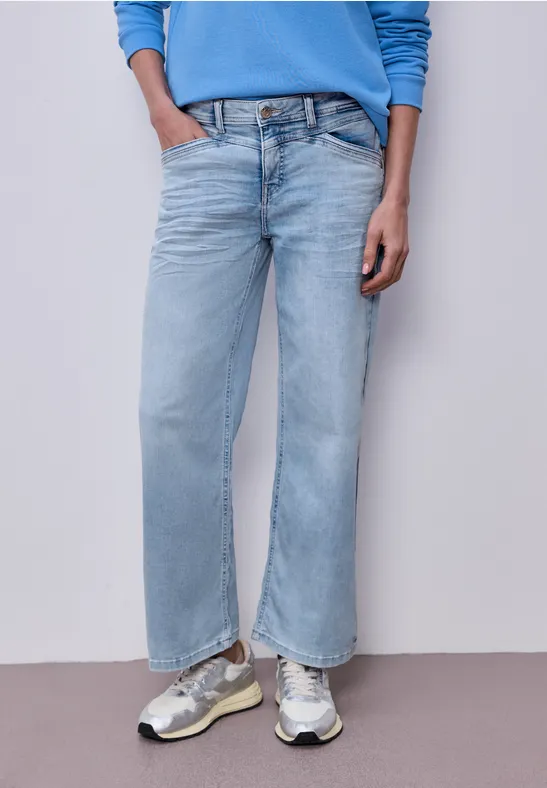 Thumbnail - Wide Leg Jeans mit Elastikbund hinten