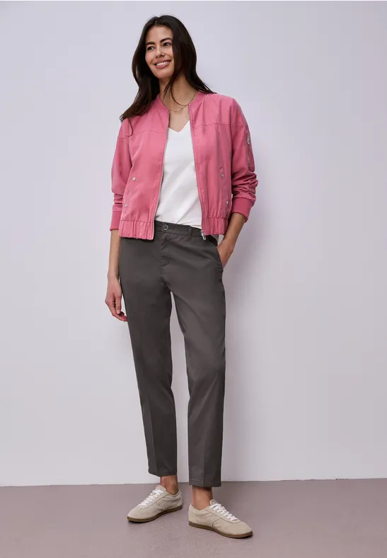 Street One Frauen Chino im Casual Fit in softer Qualität in Braun, Gr: 38