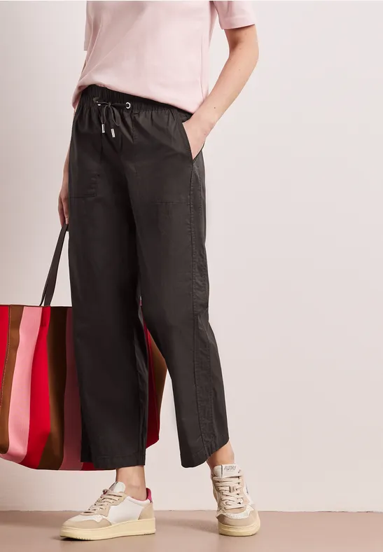 Street One Frauen Straight Leg Hose in Hose Papertouchware in Braun, Gr: 42