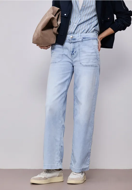 Thumbnail - Wide Leg Jeans im Bleached-Look