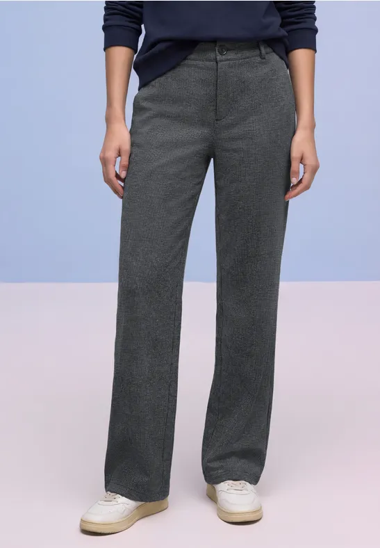 Street One Frauen Straight Leg Hose in Blau, Gr: 34