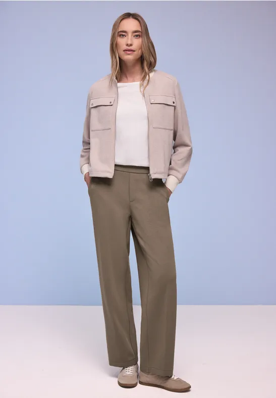 Street One Frauen Straight Leg Hose in Braun, Gr: 34