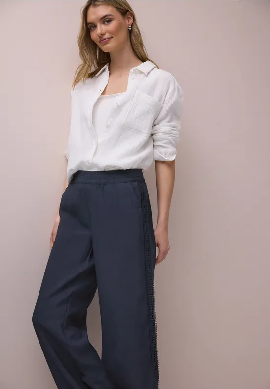 Thumbnail - Wide Leg Hose mit Crochet Tape