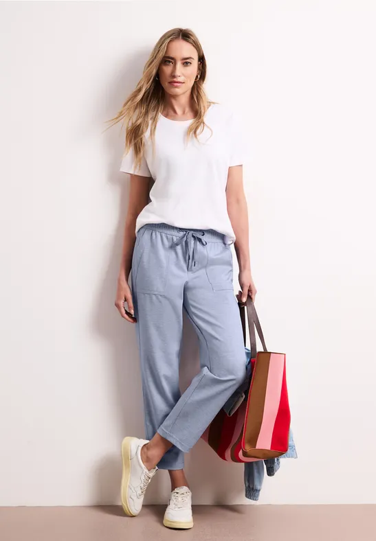 Thumbnail - Street One Mid Waist Slim Leg Hose mit Elastikbund