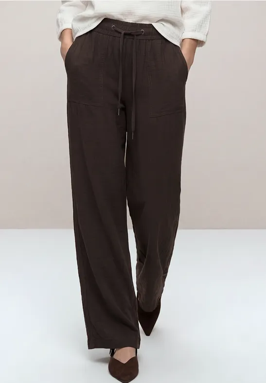 Street One Frauen High Waist Wide Leg Hose im Loose Fit in Braun, Gr: 38