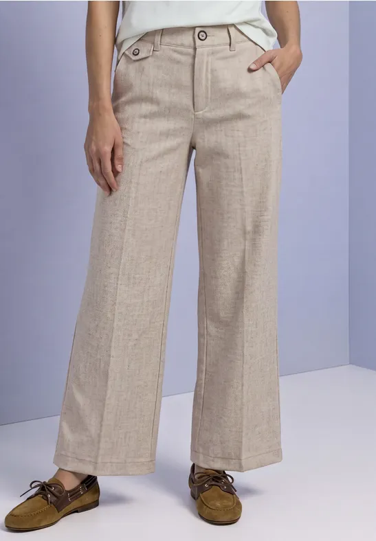 Straight Leg Hose im Melange-Look