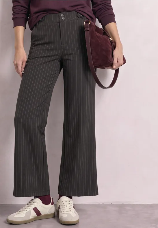 High Waist Wide Leg Hose mit Streifen
